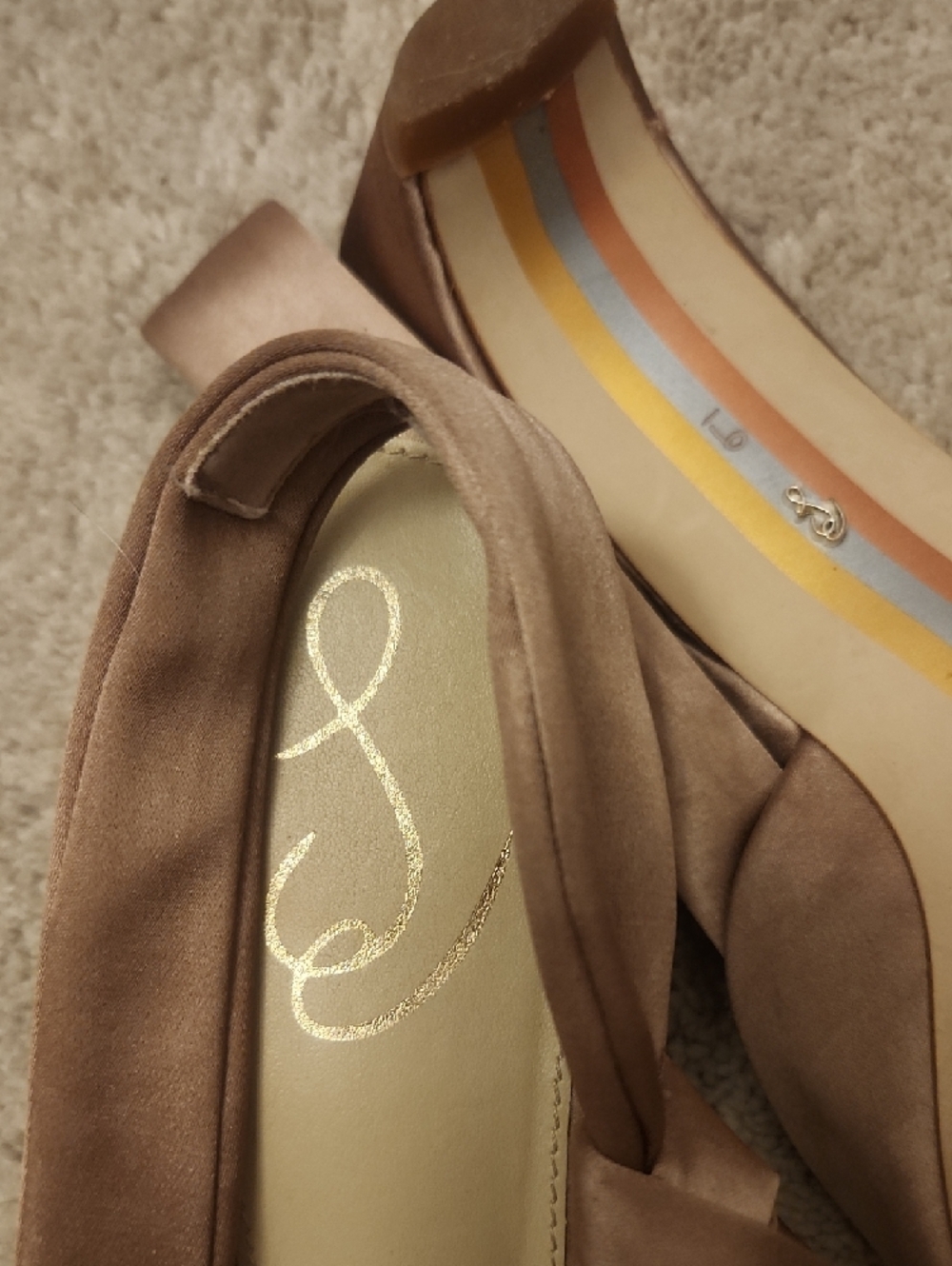 Sam Edelman Satin Slingback Flats in Rose Gold - Picture 2 of 3
